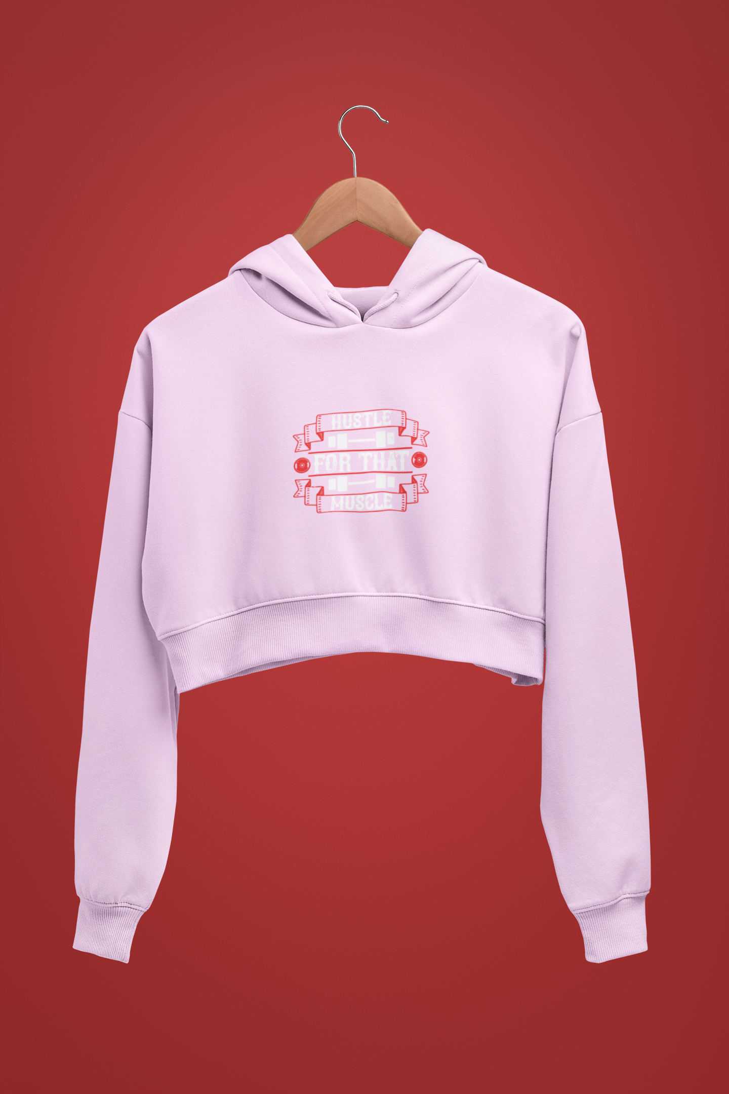 "Hustle For The Muscle" - Female Cropped Hoodie