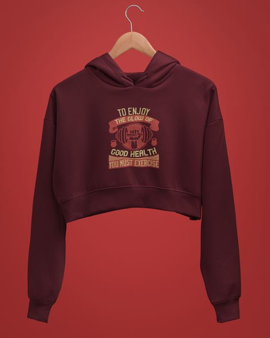"To Enjoy The Glow" - Female Cropped Hoodie