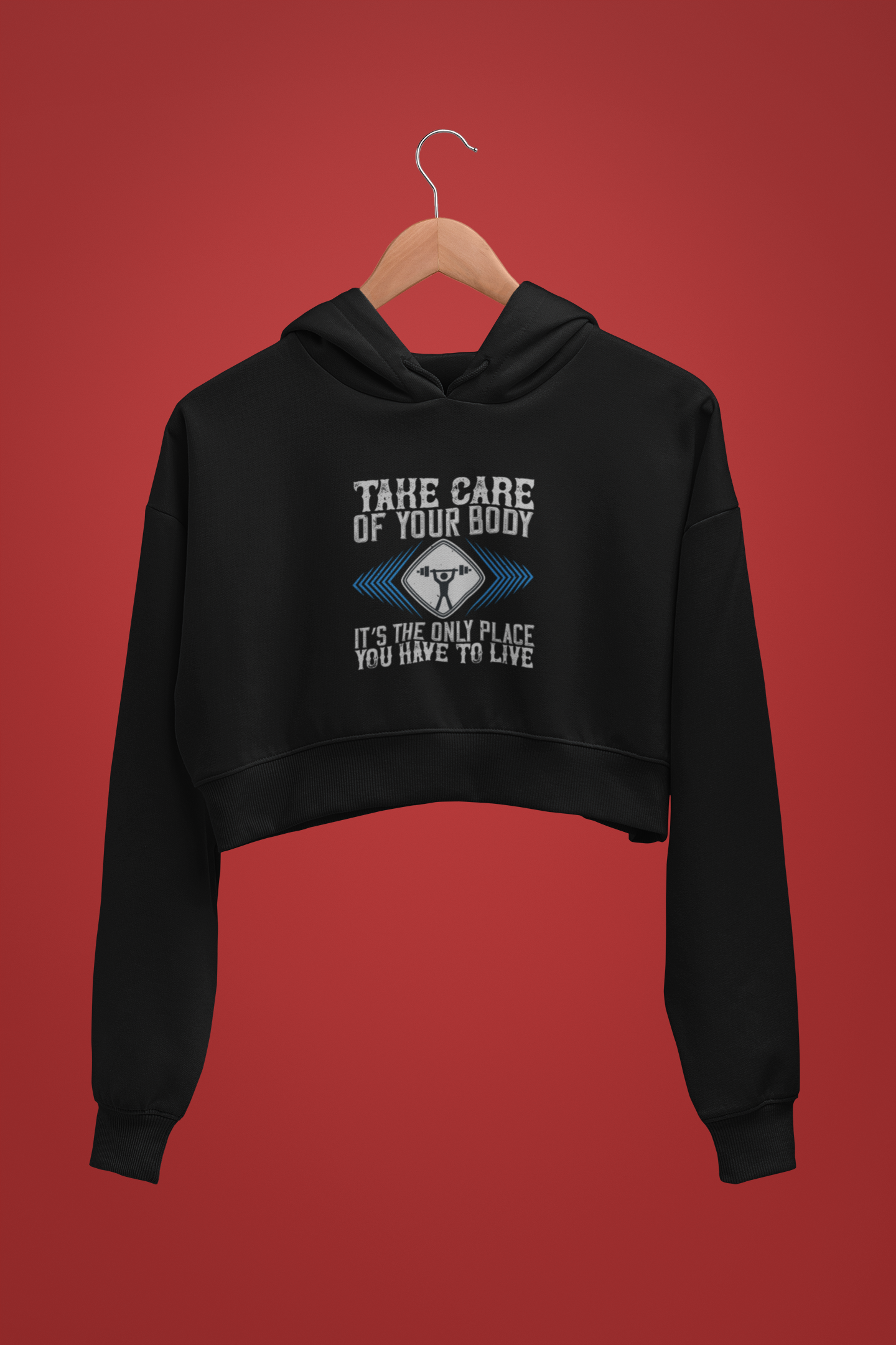 "Take Care Of Your Body" - Female Cropped Hoodie