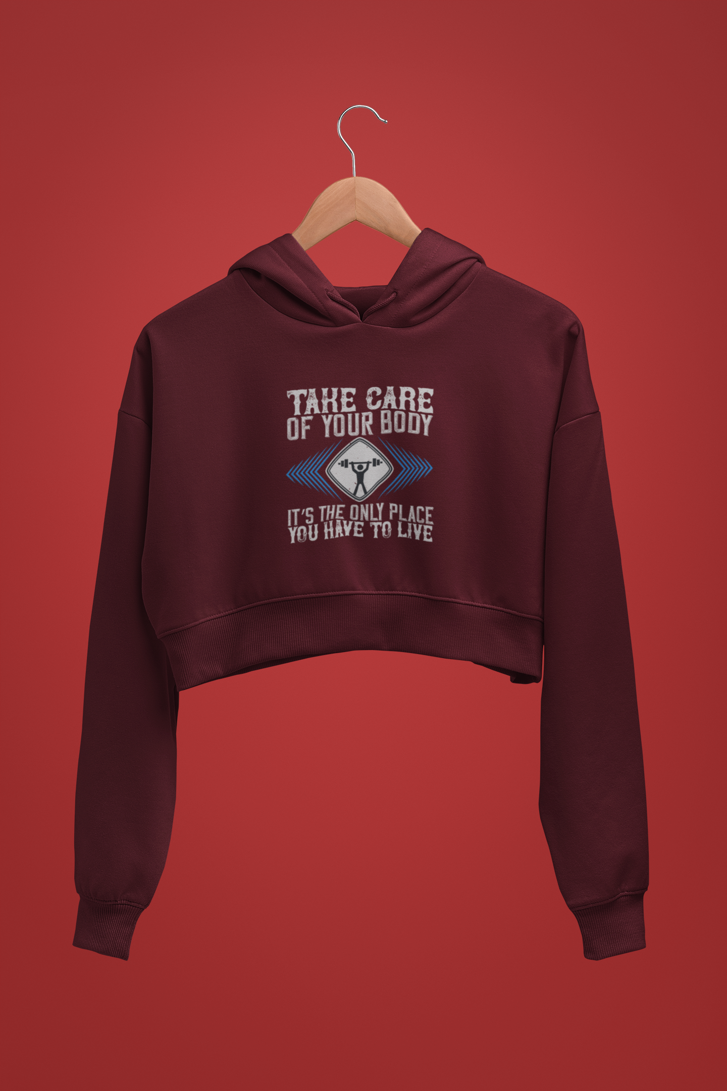 "Take Care Of Your Body" - Female Cropped Hoodie