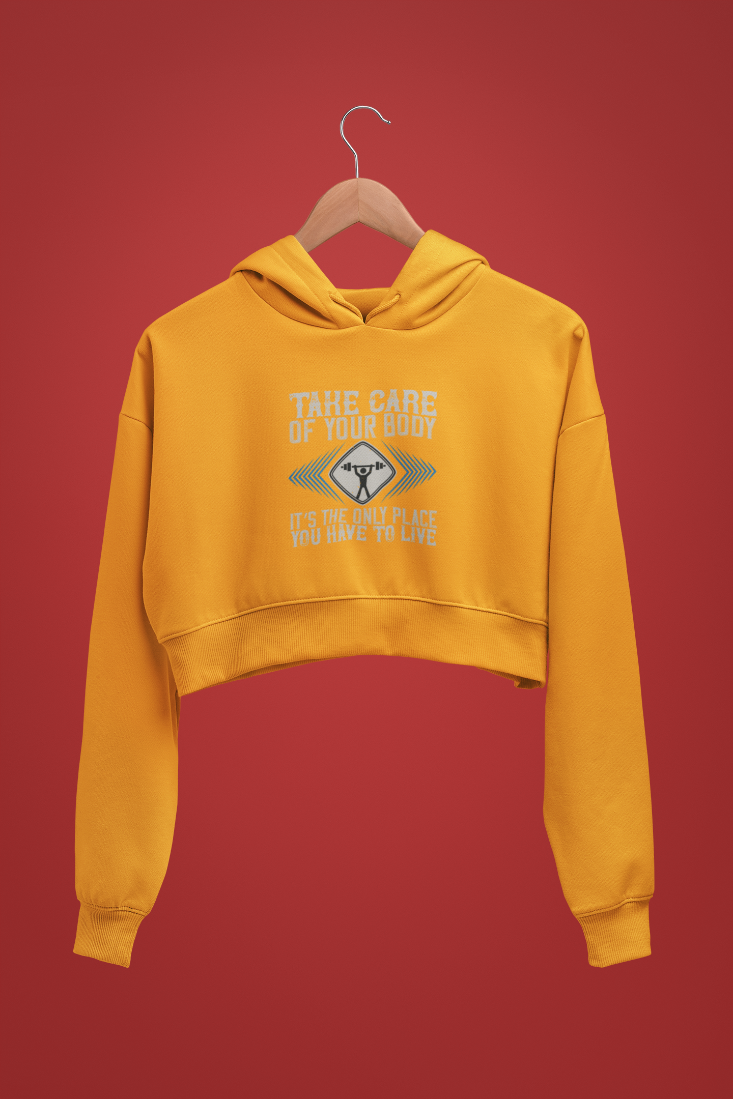 "Take Care Of Your Body" - Female Cropped Hoodie